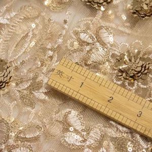 3D Flora Embroidery Sequin Fabric – Dimensional Floral Glitter Wholesale | Yunfan Textile