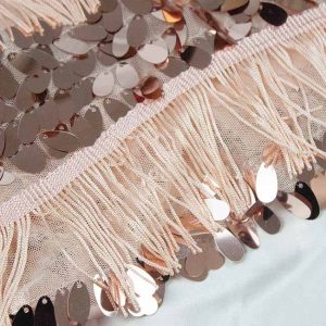 5mm Sequin Tassel Fabric – Fringe Glitter Textile Wholesale | Yunfan Textile