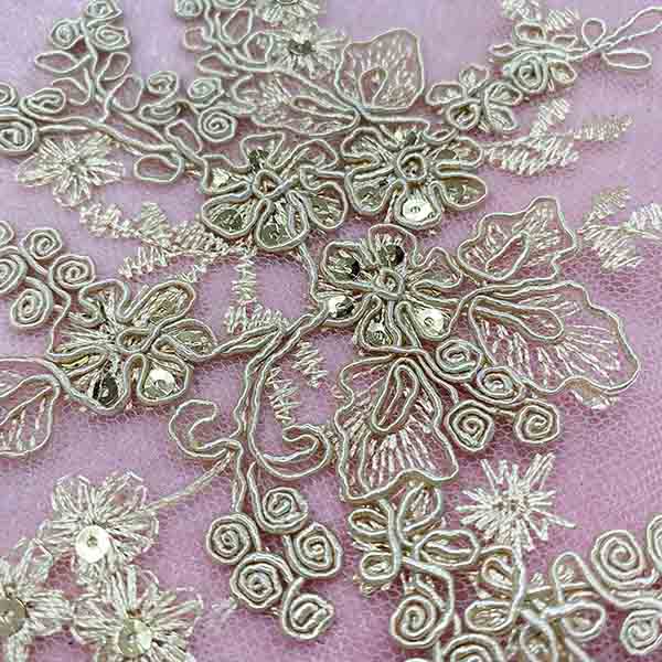 Heavy Beaded Flora Dress Fabric – Floral Beadwork Textile Wholesale | Yunfan Textile