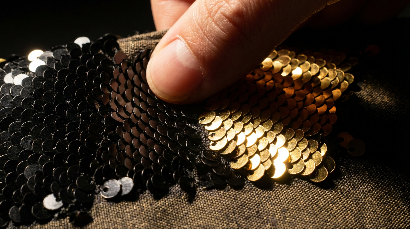 Reversible Two-Tone Sequin Fabric Wholesale