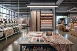Keqiao vertical textile integration with embroidery, sequin rolls and logistics