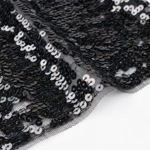 5mm Sequin Mesh Fabric Wholesale for luxury fashion garments - Yunfan Textile wholesale factory