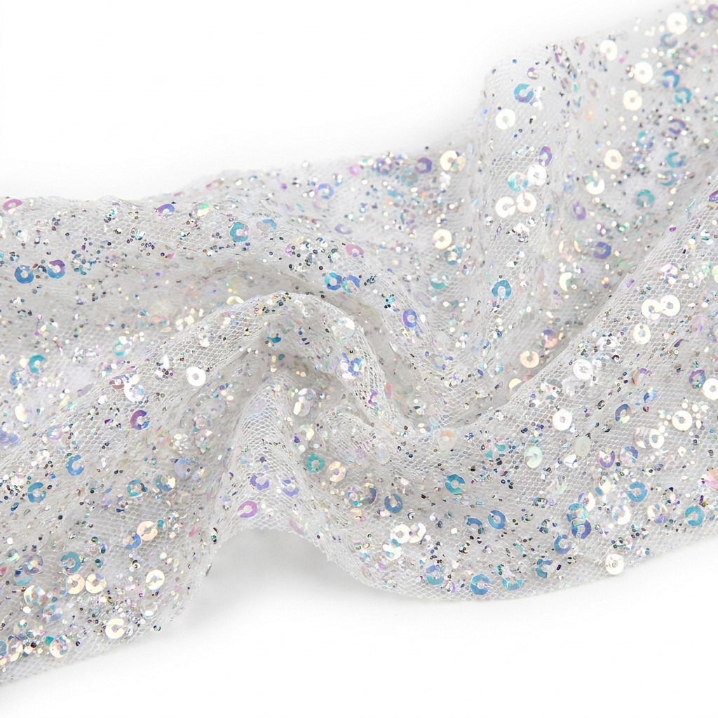 Holographic Sequin Fabric Wholesale – Rainbow Glitter Mesh by the Yard