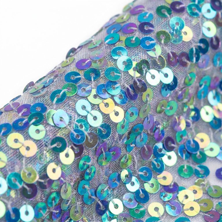 mm Rainbow Sequin Organza Backdrop Wholesale Sequin Embroidery Fabric Wholesale - Yunfan Textile