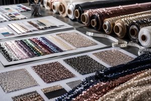 High-performance sequin fabric sourcing blueprint with technical samples and rolls
