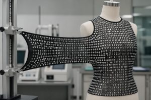 Stretch sequin mesh showing stable sequin alignment on high-spandex backing