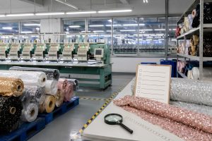 Factory evaluation setup for verifying a real sequin fabric manufacturer