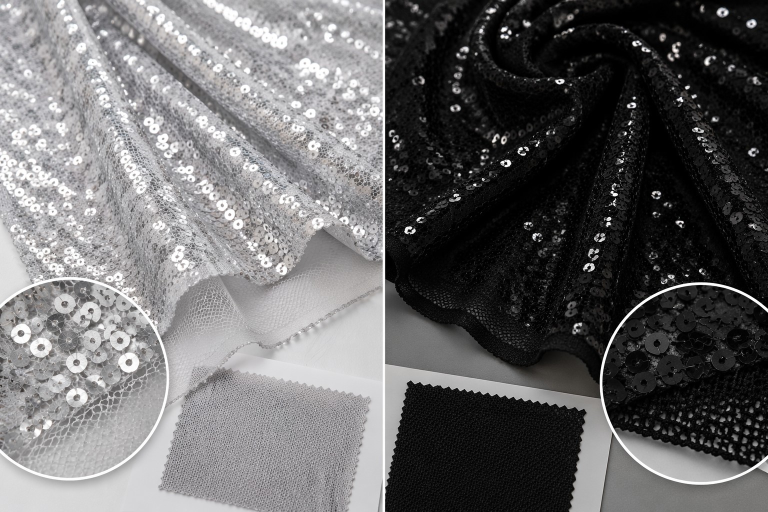 Sequin mesh and stretch sequin fabric comparison for dresses and dancewear sourcing