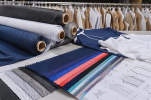Polyester tricot fabric rolls and stretch samples for sportswear sourcing