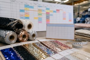 Sequin fabric MOQ and lead time planning with swatches and production schedule