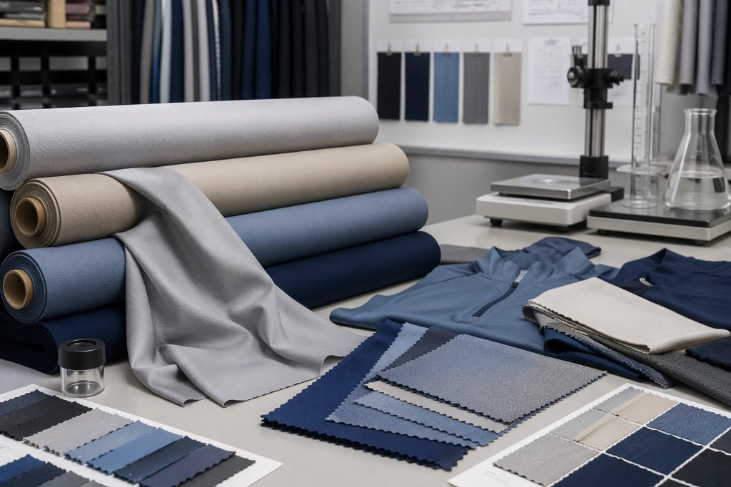 Lightweight polyester fabric rolls and activewear swatches for outdoor sourcing