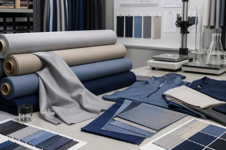 Lightweight polyester fabric rolls and activewear swatches for outdoor sourcing