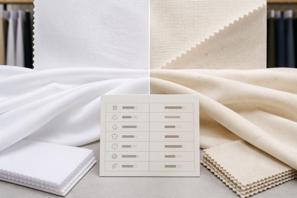 Polyester and cotton fabric comparison for wholesale apparel buyers
