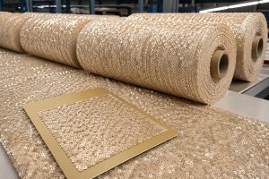 Matching sequin fabric production rolls for industrial bulk consistency