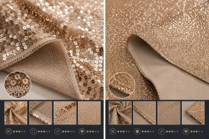 Stitched sequin mesh compared with glitter-coated fabric for quality sourcing