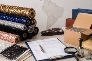 Brazil sequin fabric customs sourcing with export rolls and logistics documents