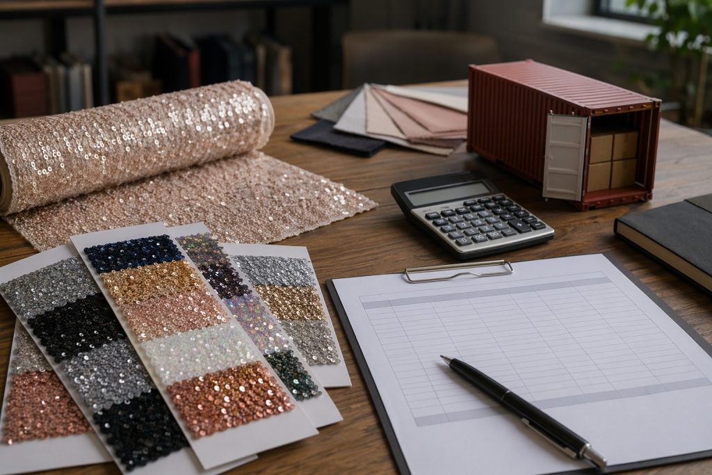 Sequin fabric landed cost planning for B2B wholesale sourcing