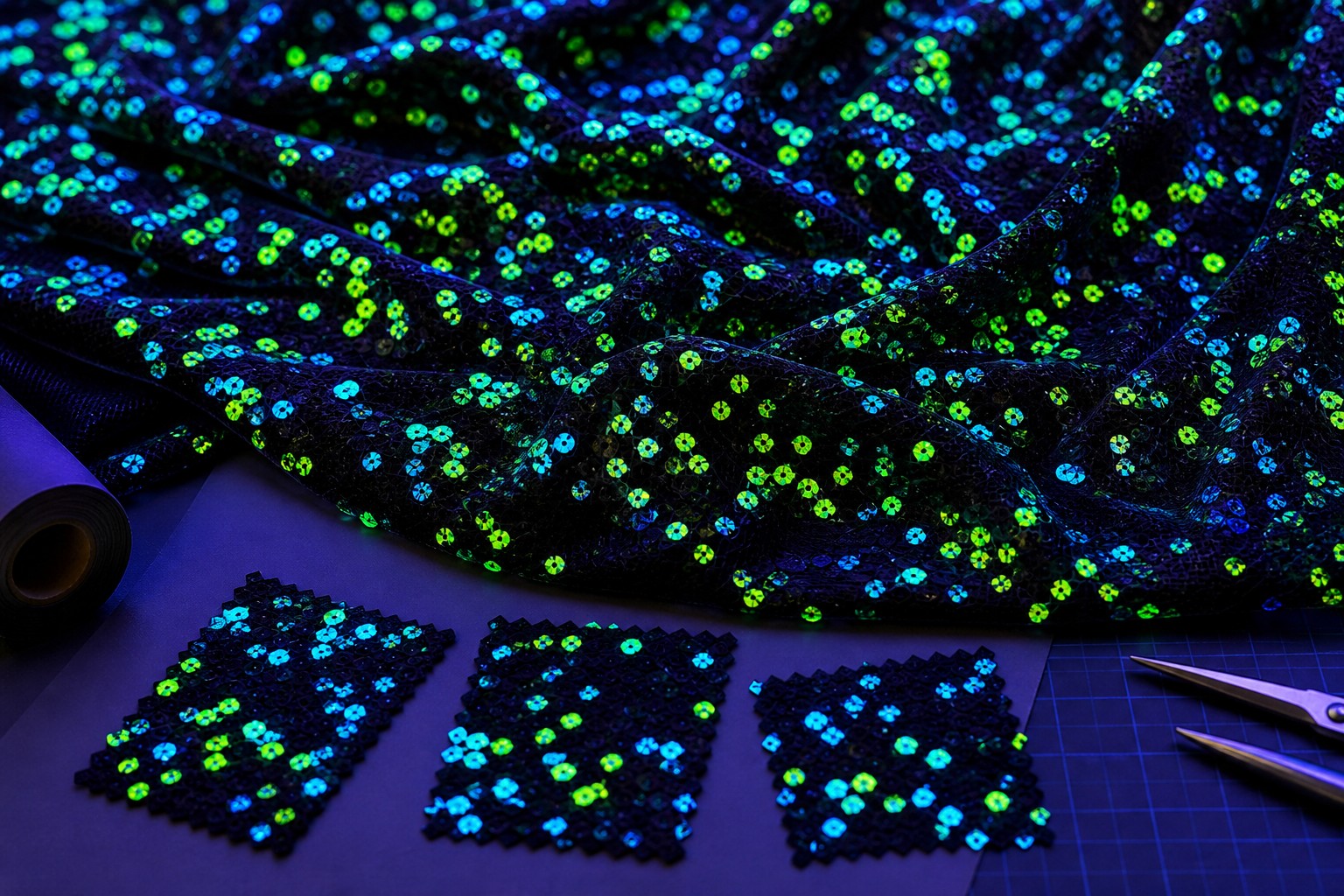 Glow-in-the-Dark Sequin Fabric Wholesale – Rave & Performance Costume
