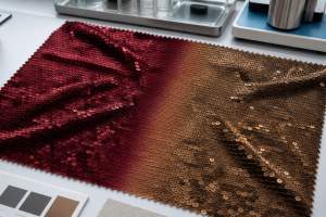Thermal-Responsive Sequin Fabric - Mood-Ring Effect for Smart Sportswear & Tech Fashion