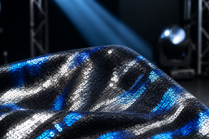 Sound-Activated Sequin Fabric - Music-Responsive Light Show for Performance Wear & Stage Design