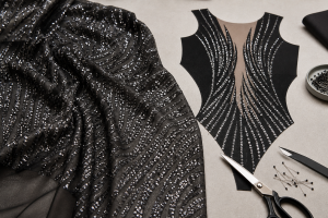 Glitter Mesh Sequin Fabric - Stretchable & Sheer for Dancewear & Costume Design