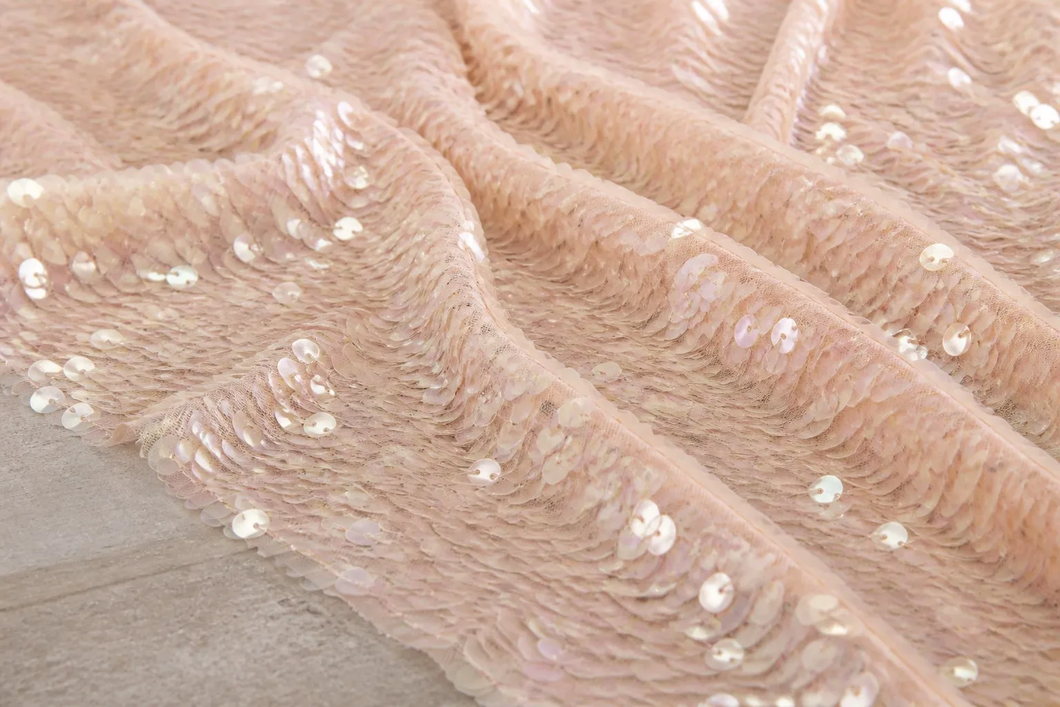 7mm pearlescent sequin fabric for bridal and eveningwear sourcing